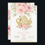 Blommigt 50:e födelsedag i högtea Party ANY AGE Inbjudningar<br><div class="desc">Anpassa den här vackra Rosa  Blommigten Tea Födelsedagsfest inbjudan med information om party enkelt och snabbt,  tryck bara på anpassningsknappen för att ytterligare ordna om och formatera stil och textens placering.  Underbar FÖR ALLA ÅLDER!  En söt som samordnar blommigten på baksidan av inbjudan medföljer. 
 
 c) Lycklig Cat Studio</div>