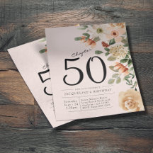 Blommigt 50:e födelsedagsbudgetinbjudan