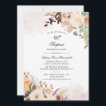 Blommigt 60:e födelsedag Party Inbjudningar<br><div class="desc">Botanisk Pastel-Blommigt 60:e Födelsedagsfest inbjudan-vykort som du enkelt kan anpassa med dina party-uppgifter genom att klicka på knappen "Anpassa". Modern blommigt bouquet har en bra och modern typografi. Perfekt för en inbjudan till en överraskningsfest för en milstolpe i firande</div>