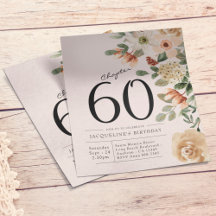 Blommigt 60:e födelsedagsbudgetinbjudan