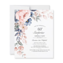 Blommigt 60:e Födelsedagsfest inbjudan
