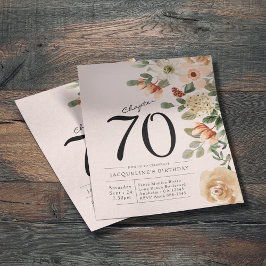 Blommigt 70:e födelsedagsbudgetinbjudan flygblad