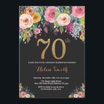 Blommigt 70:e födelsedagsinbjudan Guld Glitter Inbjudningar<br><div class="desc">Blommigt 70:e födelsedagsinbjudan till kvinnor. Vattenfärgad Blommigt blomma. Svarta och Guld Glitter. Rosa,  Gult,  Orange,  Lila blomma. Vuxen Birthday. Om du vill göra ytterligare anpassningar klickar du på knappen "Anpassa" och användor verktyg som är utformat för att ändra mallen.</div>