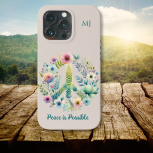 Blommigt 70s Retro "Peace is Possible"-Fredstecken