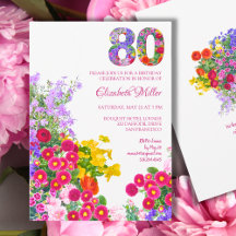 Blommigt 80:e födelsedagen - Eleganten Garden Part