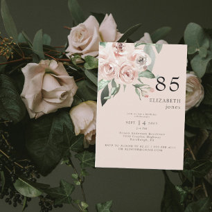 Blommigt 85:e Födelsedagsfest II-inbjudan Inbjudningar