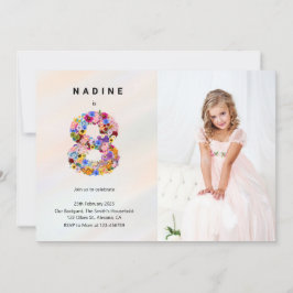 Blommigt 8:e födelsedagsinbjudan Vår Modern Stil Inbjudningar