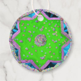 Blommigt 8-uddig stjärna-Eid Gåvor Etiketter