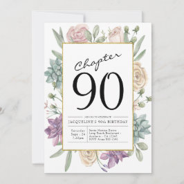 Blommigt 90:e födelsedagsinbjudan inbjudningar
