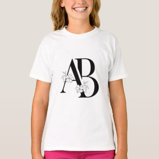 Blommigt AB Initialt monogram T Shirt