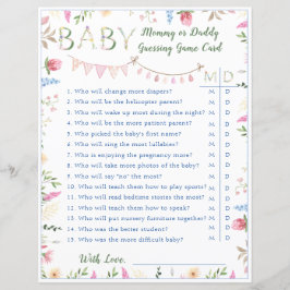 Blommigt ABC Alphabet Baby Shower Mamma-spel