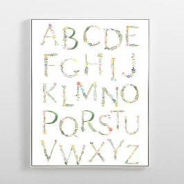 Blommigt ABC Alphabet Nursery Art Poster