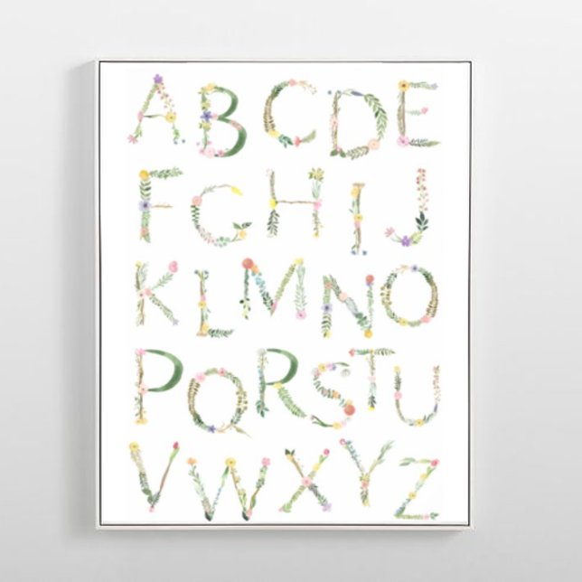 Blommigt ABC Alphabet Nursery Art Poster (Skapare uppladdad)