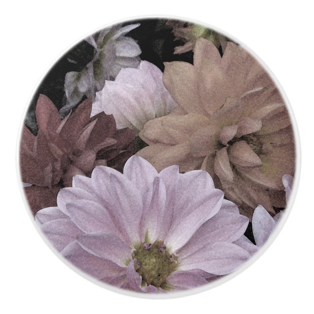 Blommigt Abstrakt Dahlia Garden Flowers Ceramic Kn Knopp (Framsidan)
