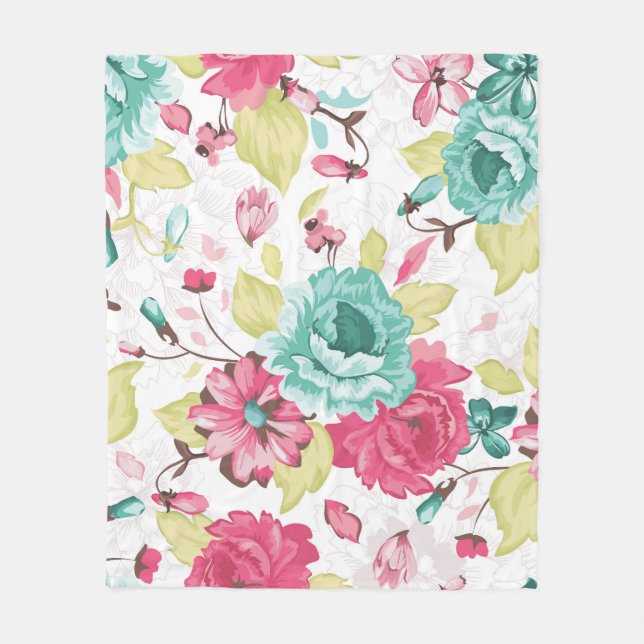 Blommigt Abstrakt Elegance Seamless Background. Fleecefilt (Framsidan)