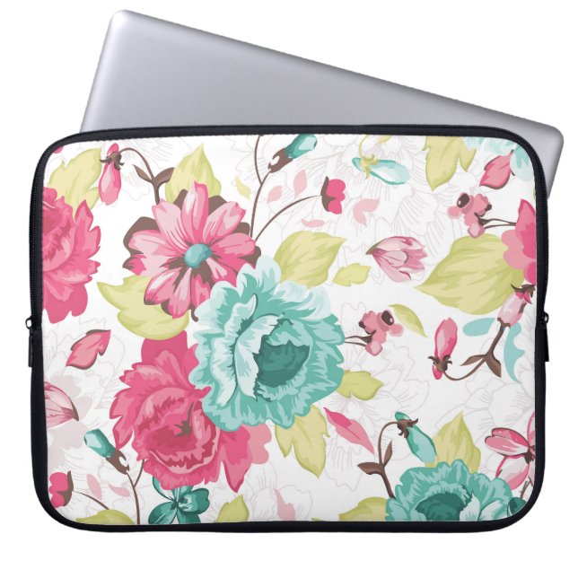 Blommigt Abstrakt Elegance Seamless Background. Laptop Fodral (Framsidan)