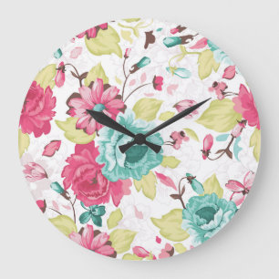 Blommigt Abstrakt Elegance Seamless Background. Stor Klocka