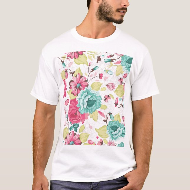 Blommigt Abstrakt Elegance Seamless Background. T Shirt (Framsida)