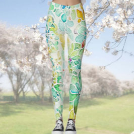Blommigt Abstrakt Leggings