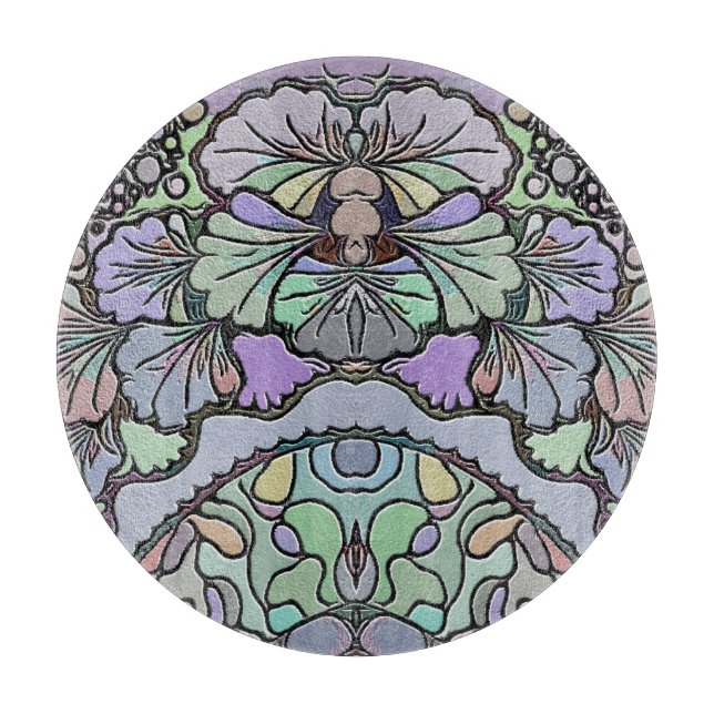 Blommigt abstrakt lila pansy mosaic mönster (Framsidan)