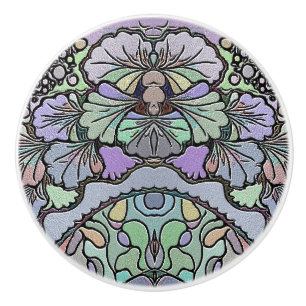 Blommigt abstrakt lila pansy mosaic mönster knopp