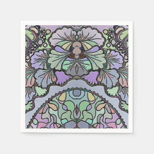 Blommigt abstrakt lila pansy mosaic mönster pappersservett