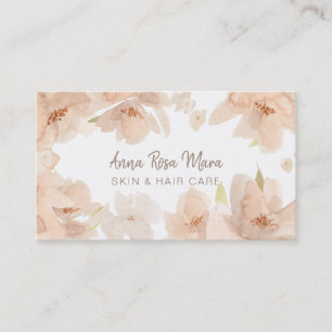 *~* Blommigt Abstrakt Peach Beige Mjuk vattenfärg Visitkort