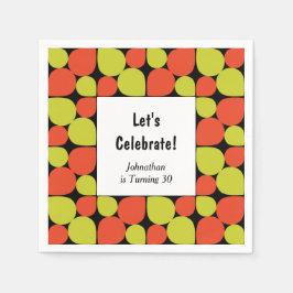 Blommigt Abstrakt Retro Mönster Anpassningsbar Bir Pappersservett