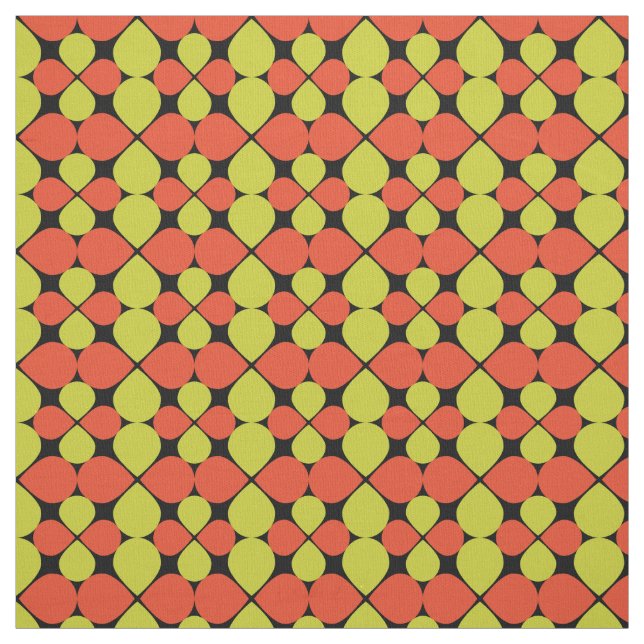 Blommigt Abstrakt Retro Mönster Tyg (Provkarta)