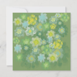 Blommigt Abstrakt Salty Watercolor Painting Julkort