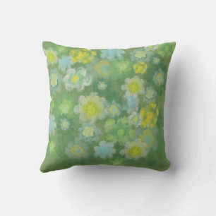 Blommigt Abstrakt Salty Watercolor Painting Kudde