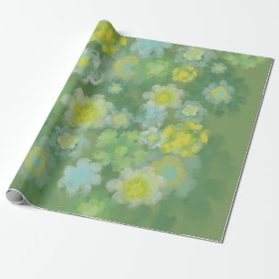 Blommigt Abstrakt Salty Watercolor Painting Presentpapper