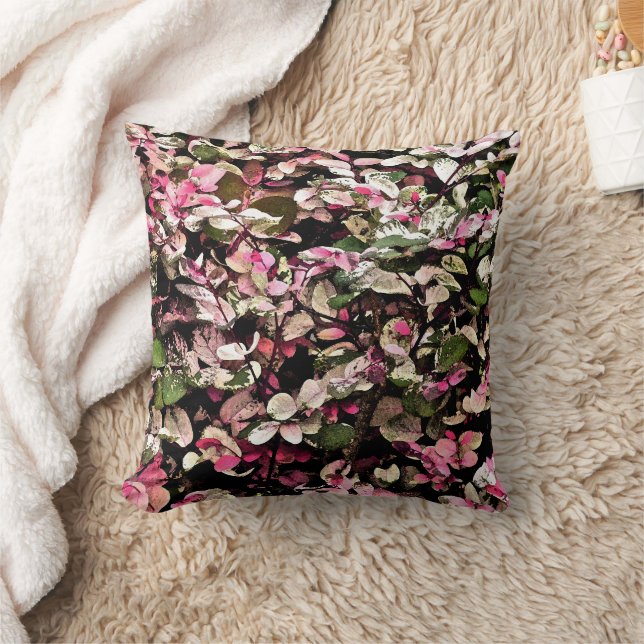 BLOMMIGT ACCENT PILLOW/SNOWBUSH PLANT/PINKS, GRÖNT KUDDE (Filt)