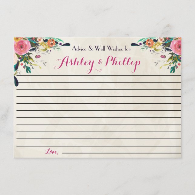 Blommigt Advice-kort för paret Rådkort (Framsida)