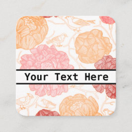 Blommigt - affärs-/profilkort fyrkantigt visitkort