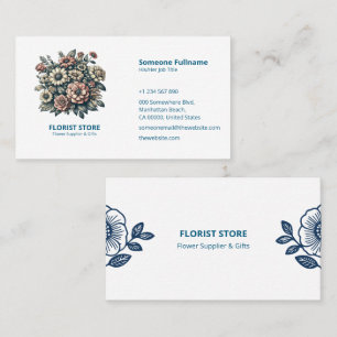 Blommigt Affärskort för Florists & Small Shop Visitkort
