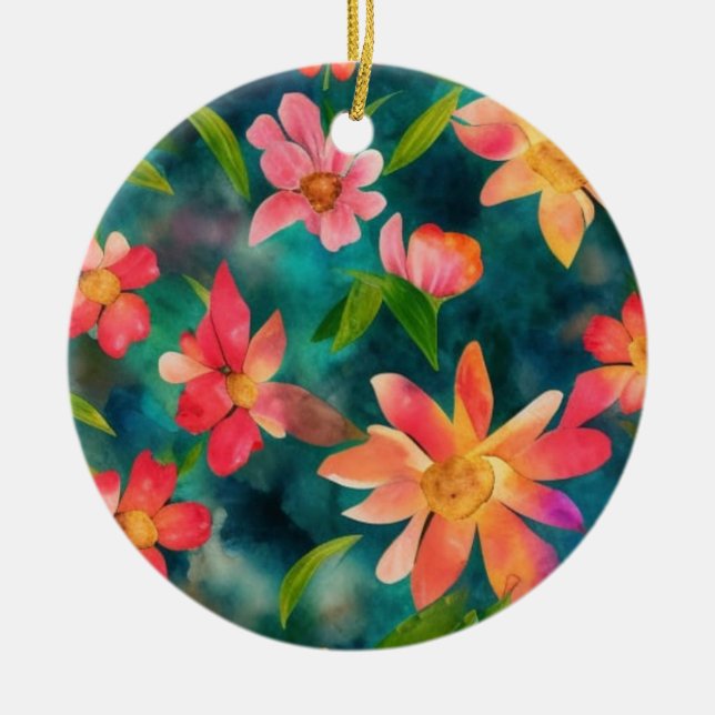 Blommigt akvarellmönster Ornament (Framsidan)