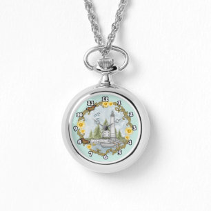 Blommigt Alabama Lighthouse Armbandsur