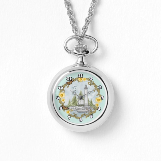 Blommigt Alabama Lighthouse Armbandsur (Framsida)