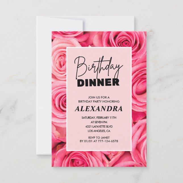 Blommigt Åldersdagsmat 84 födelsedagsinbjudningar Inbjudningar (Framsida)