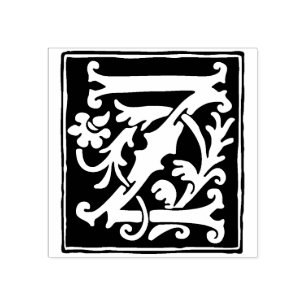 Blommigt Alfabet Brev Z Calligrafisk Vintage Stämpel