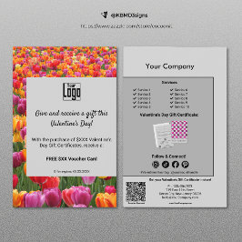 Blommigt Alla hjärtans dag - Befordran av presentk Flygblad