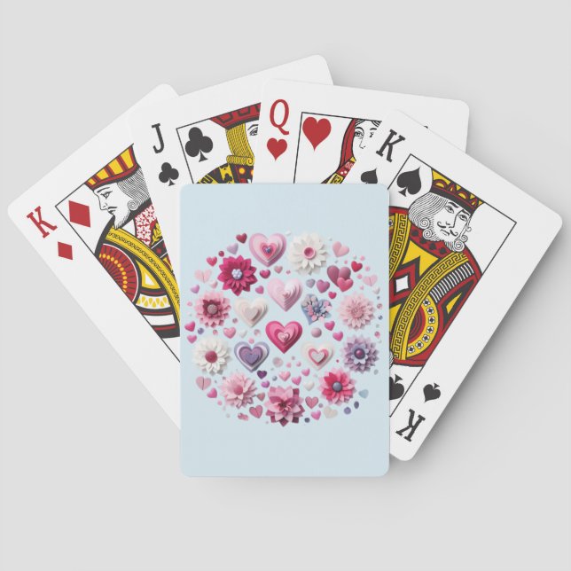 Blommigt Alla hjärtans dag Casinokort (Baksidan)