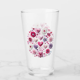Blommigt Alla hjärtans dag Glaskopp
