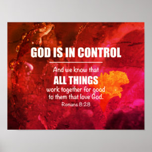Blommigt ALLA SAK ARBETAR TILLSAMMANS Romans 8:28 Poster
