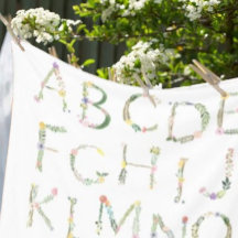 Blommigt Alphabet ABC Fleece Blanket