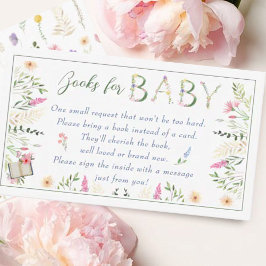 Blommigt Alphabet Baby Shower Bokar för Baby Tilläggskort
