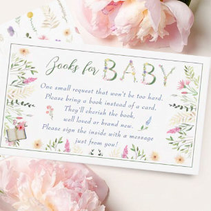 Blommigt Alphabet Baby Shower Bokar för Baby Tilläggskort