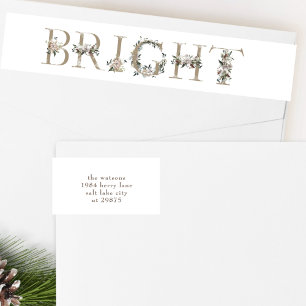 Blommigt Alphabet BRIGHT-adressetikett Etikettband