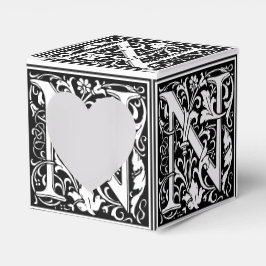 Blommigt Alphabet Monogram Brev N Tile Morris Presentaskar